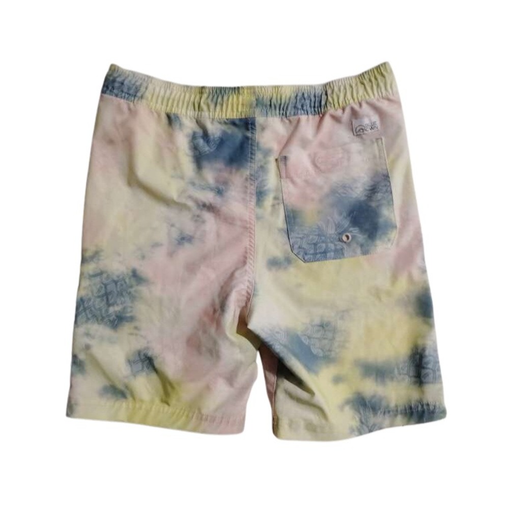 Blue Crown Mens Tie Dye Swim Trunks Shorts XL Pink Yellow Blue Elastic Waist - Picture 2 of 8